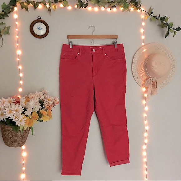 Seven 7 High-rise Skinny Crop Fuchsia Hot Pink Barbiecore Jeans - Picture 3 of 7